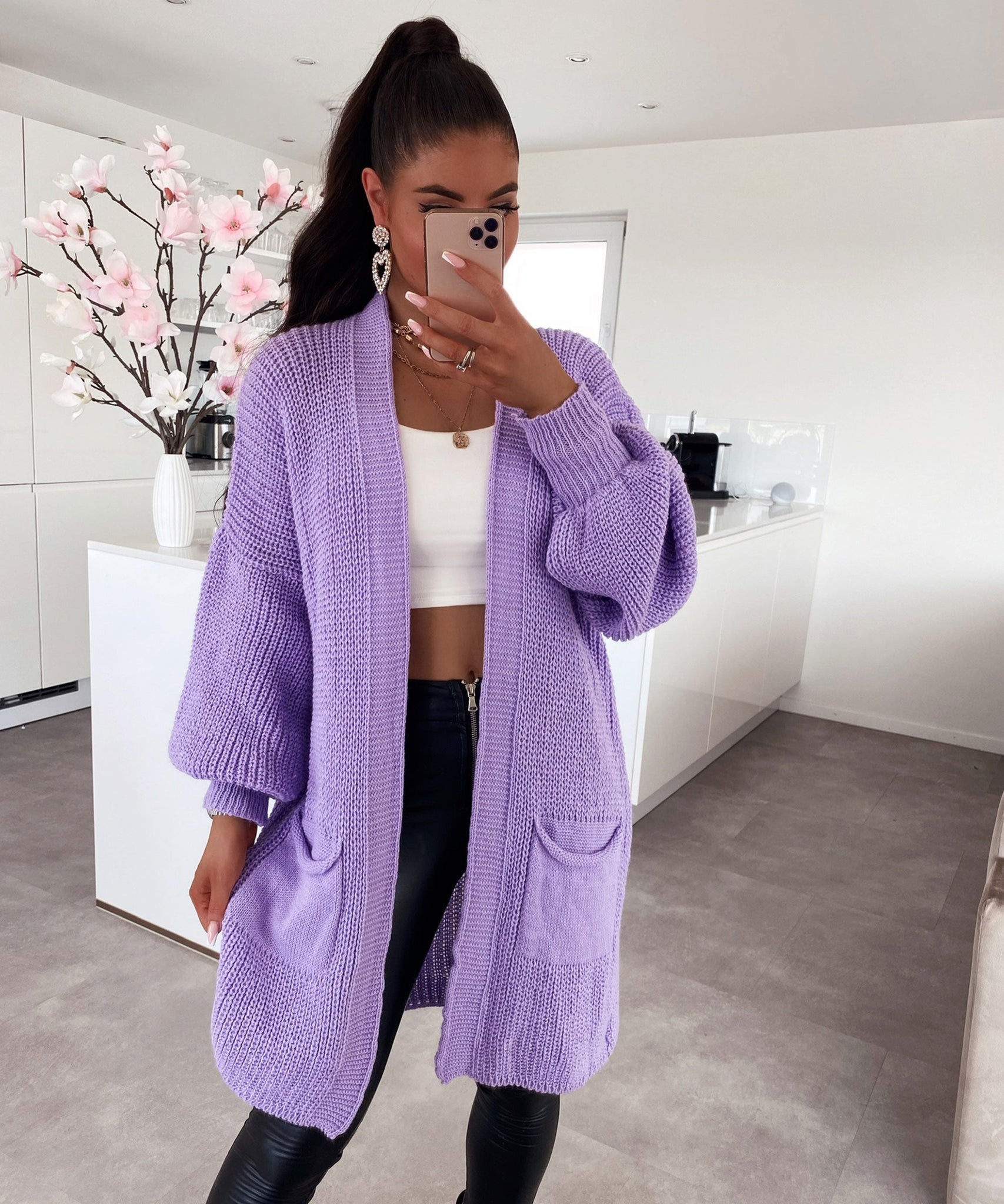 Cardigan Leilani Kurz Lila