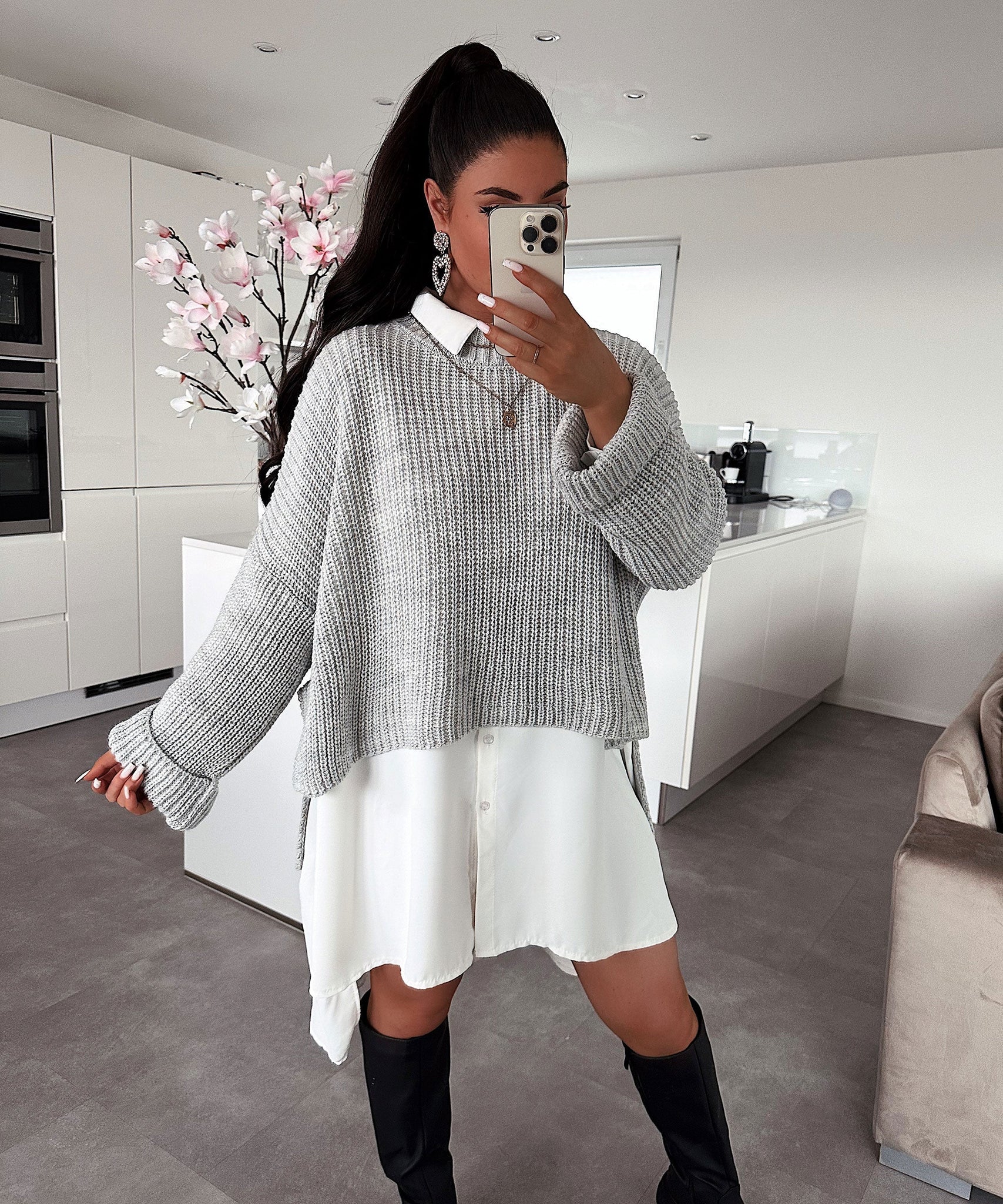 Pullover Elsa Kurz Hellgrau