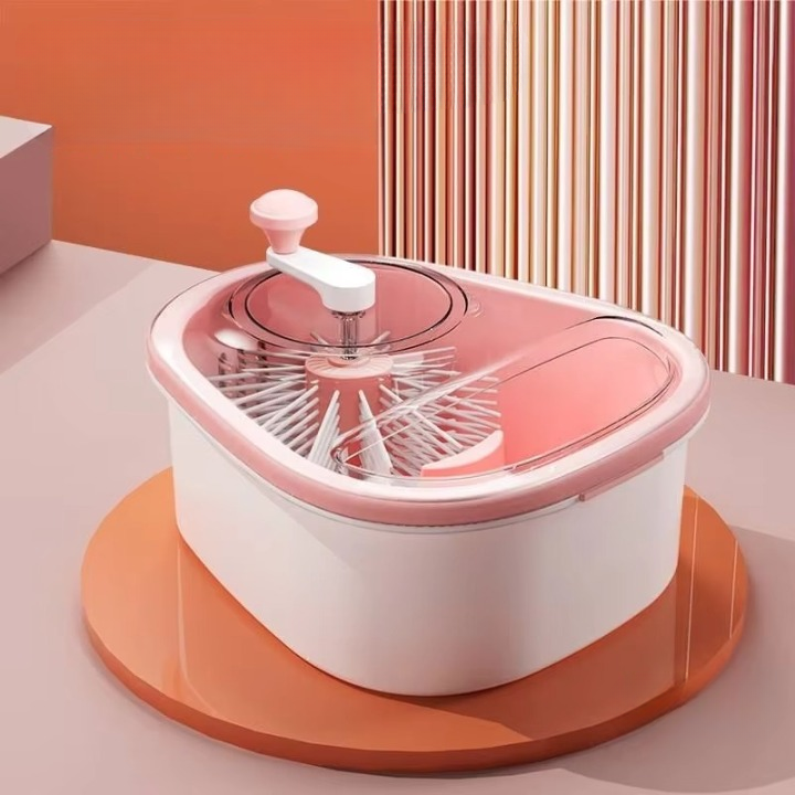 VeggiCleanse™ | Vollständige Sauberkeit mit 360°-Drehung und praktischem Abtropfkorb