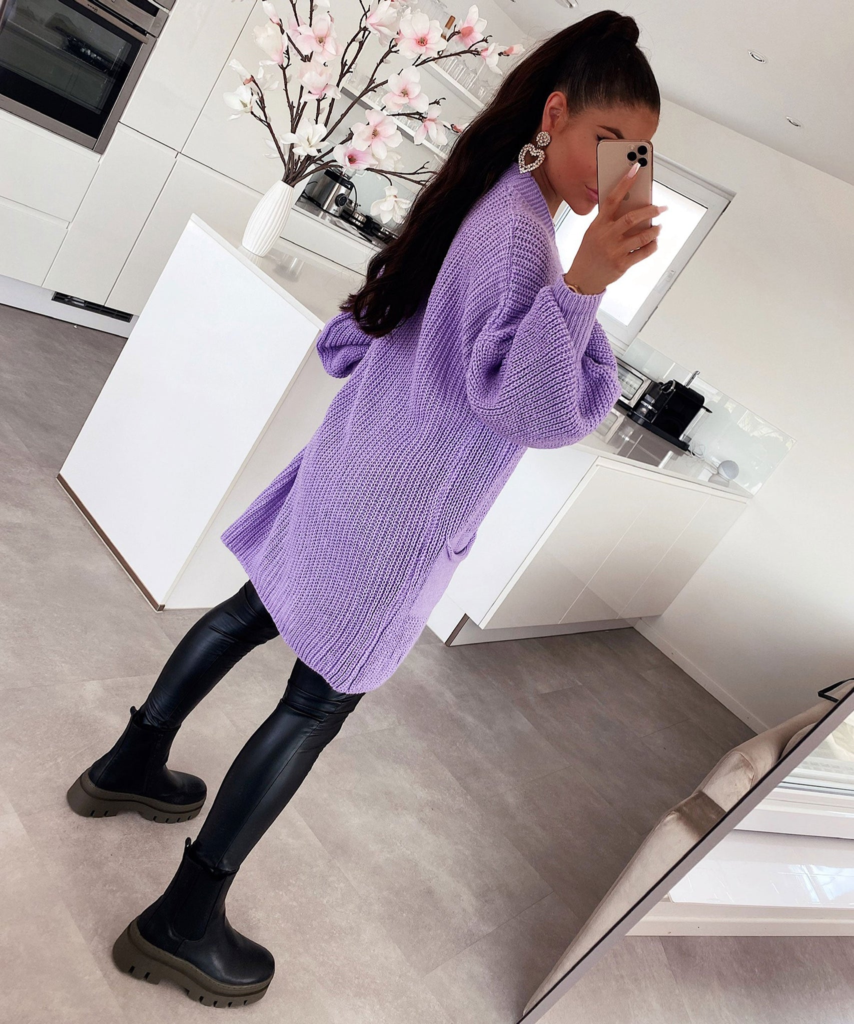 Cardigan Leilani Kurz Lila