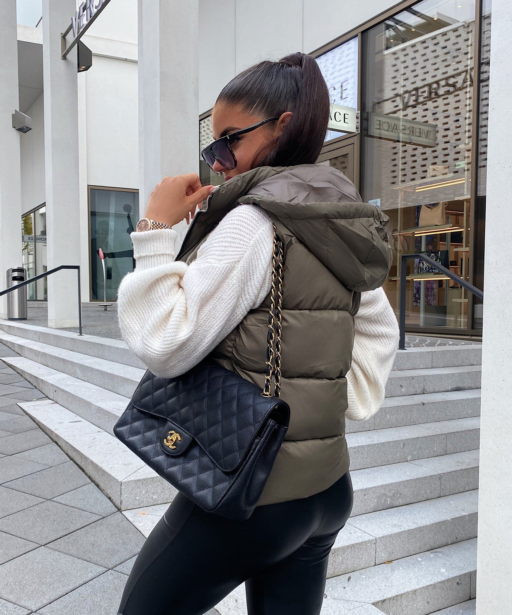 Weste Megan Kurz Khaki