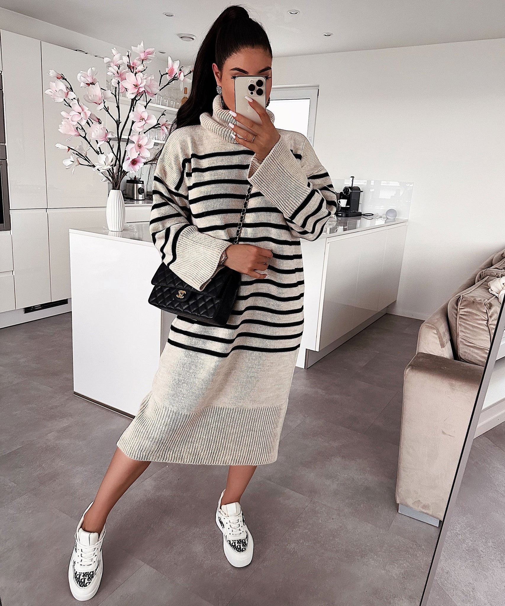 Maxi Strickkleid Carolina Beige