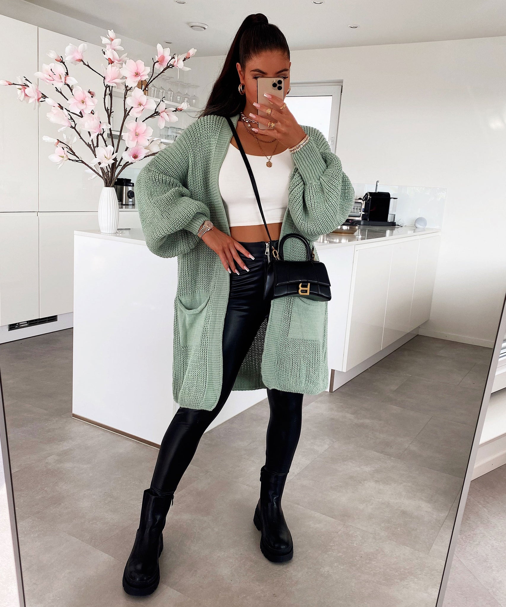 Cardigan Leilani Kurz Pistazie