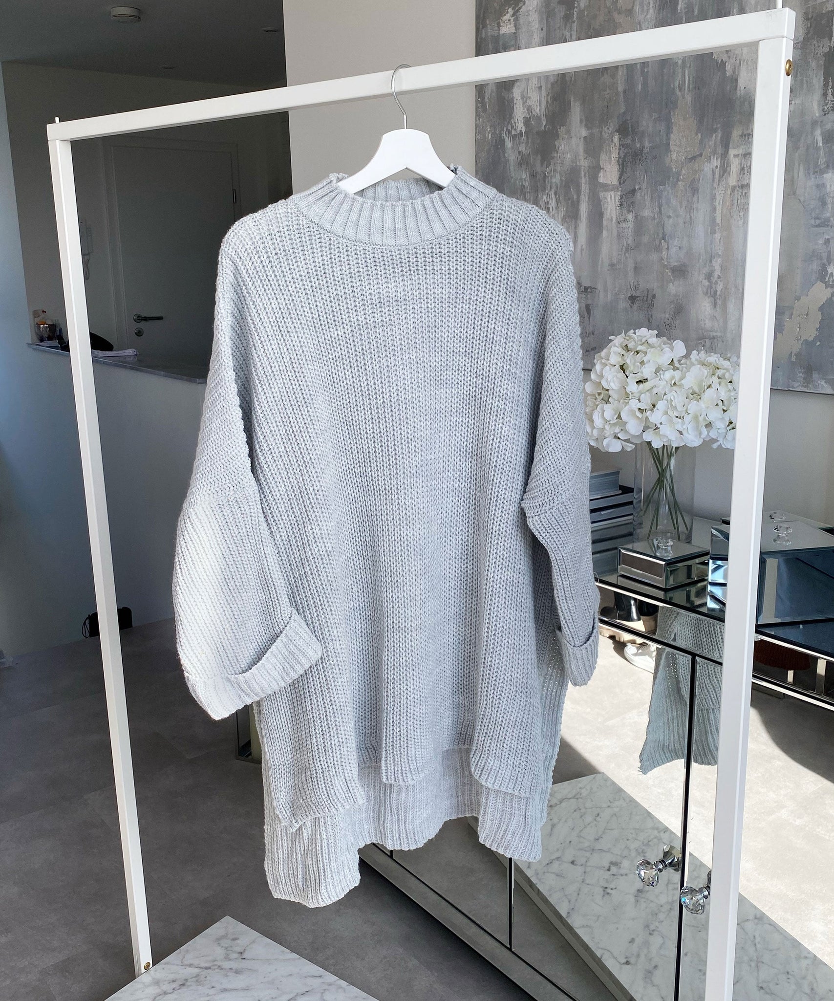 Oversize Pullover Elsa Hellgrau