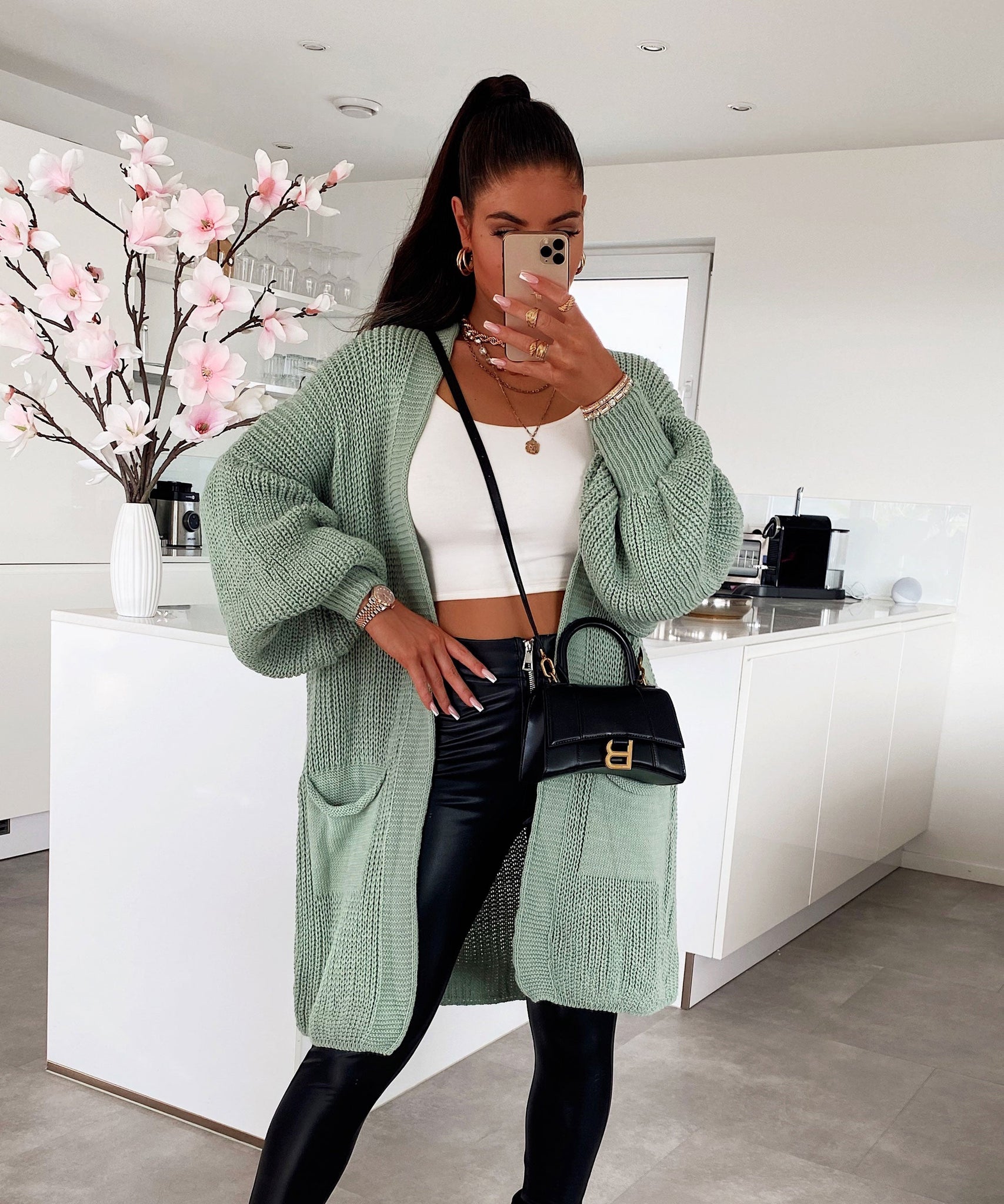 Cardigan Leilani Kurz Pistazie