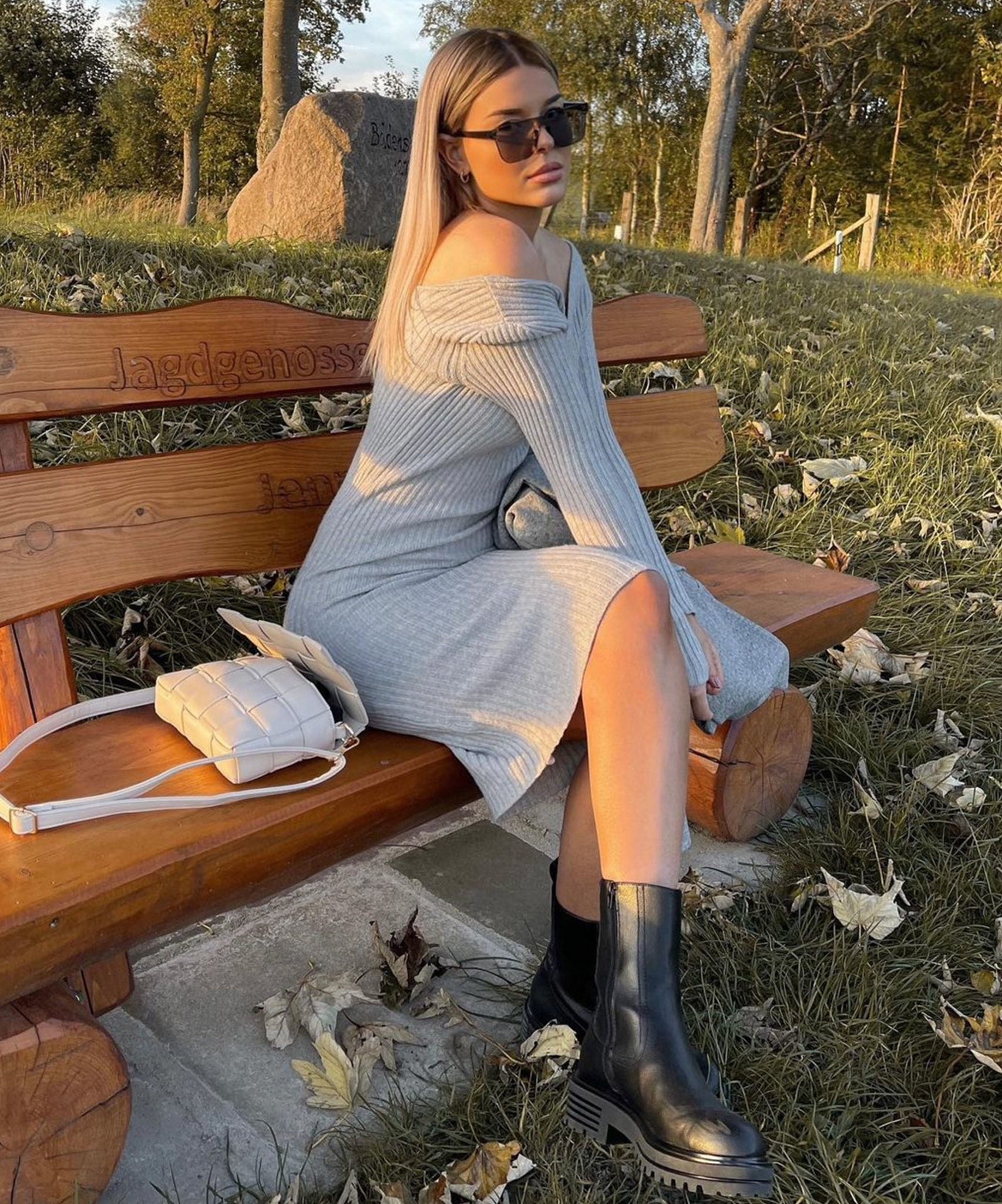 Strickkleid April Grau