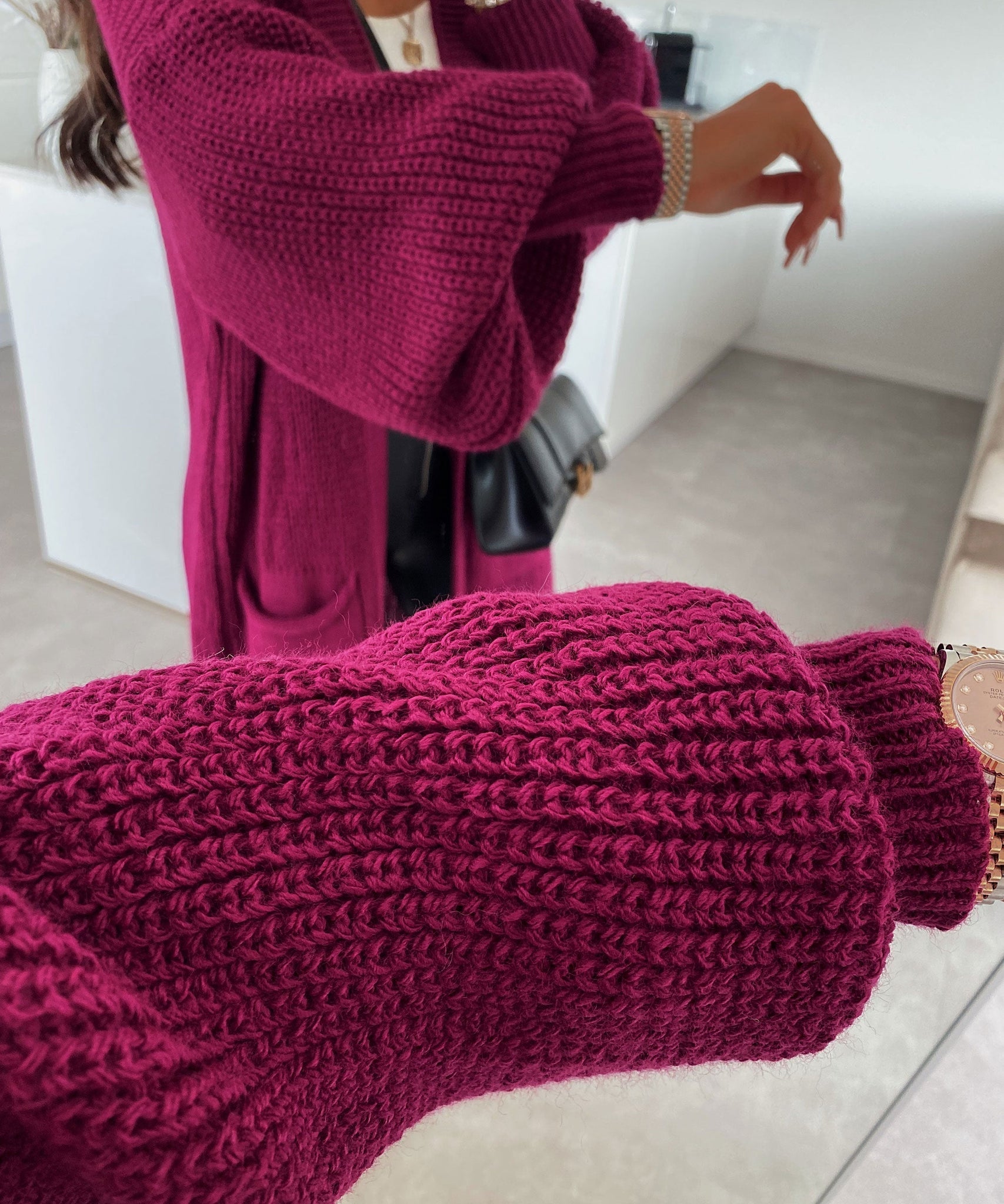 Cardigan Leilani Kurz Bordeaux