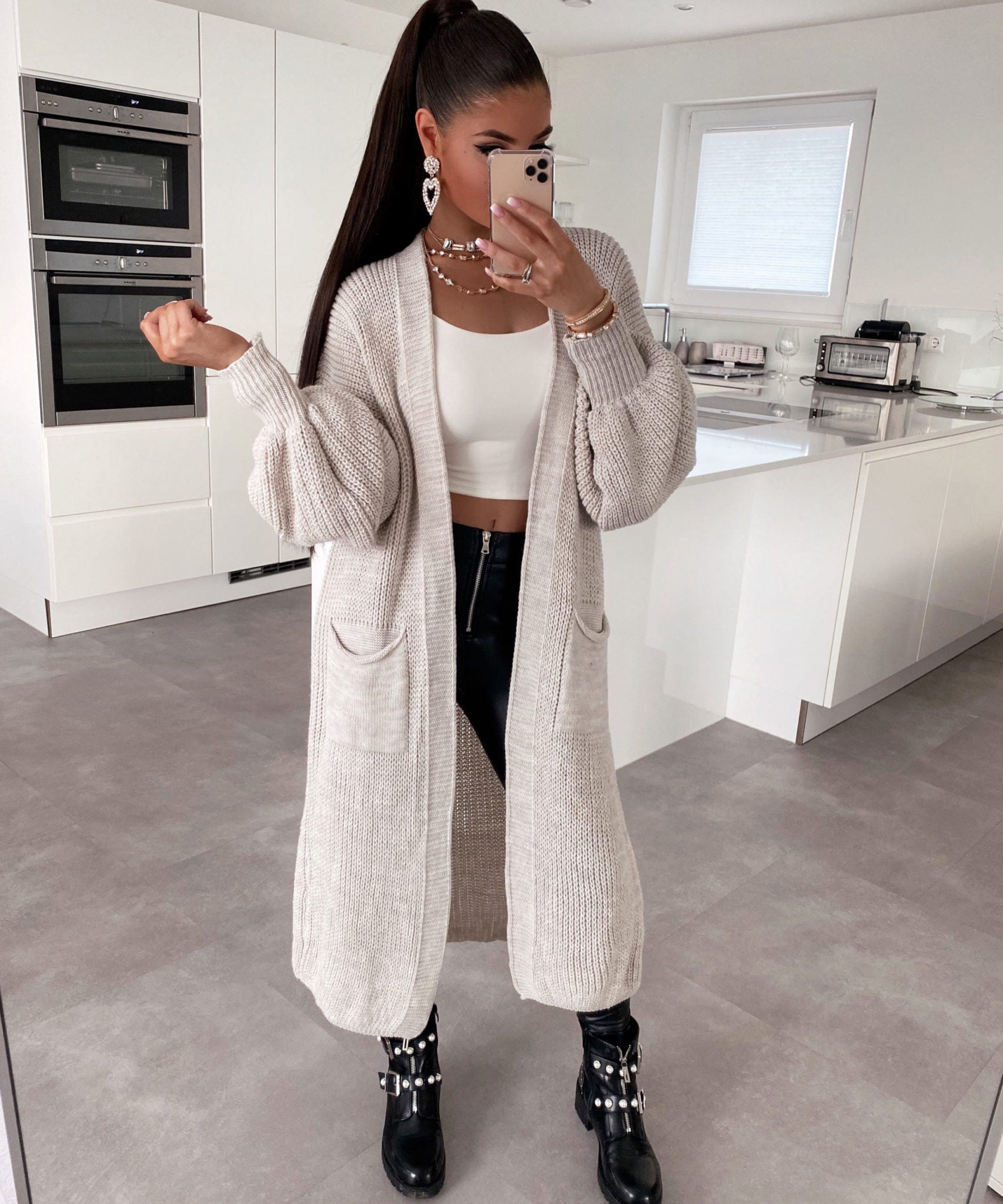 Cardigan Leilani lang Beige