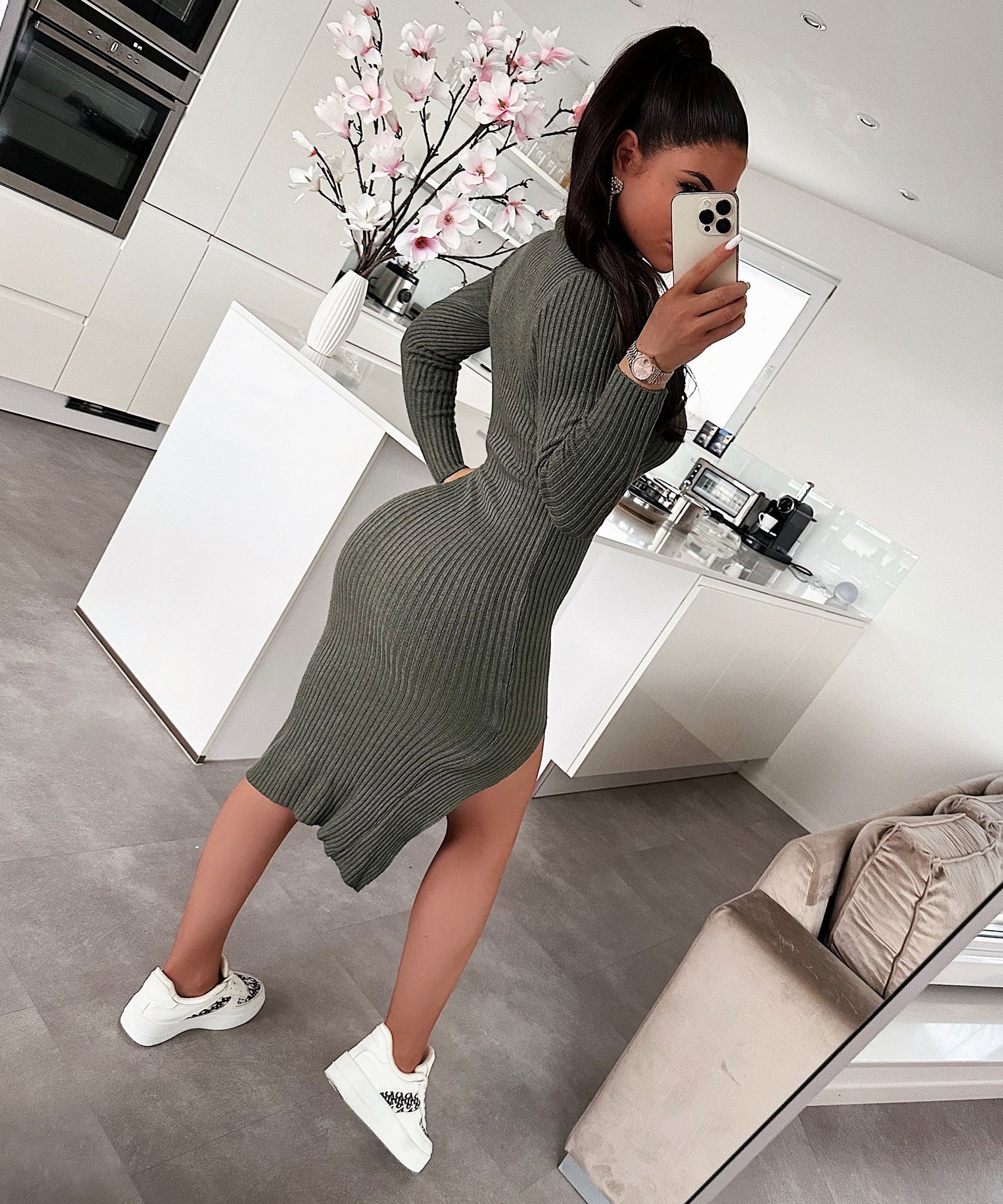 Strickkleid Leyre Khaki