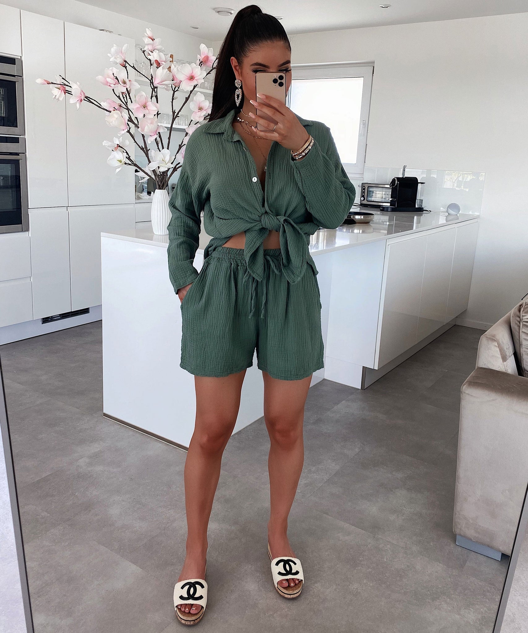 Musselin Set Lia Khaki