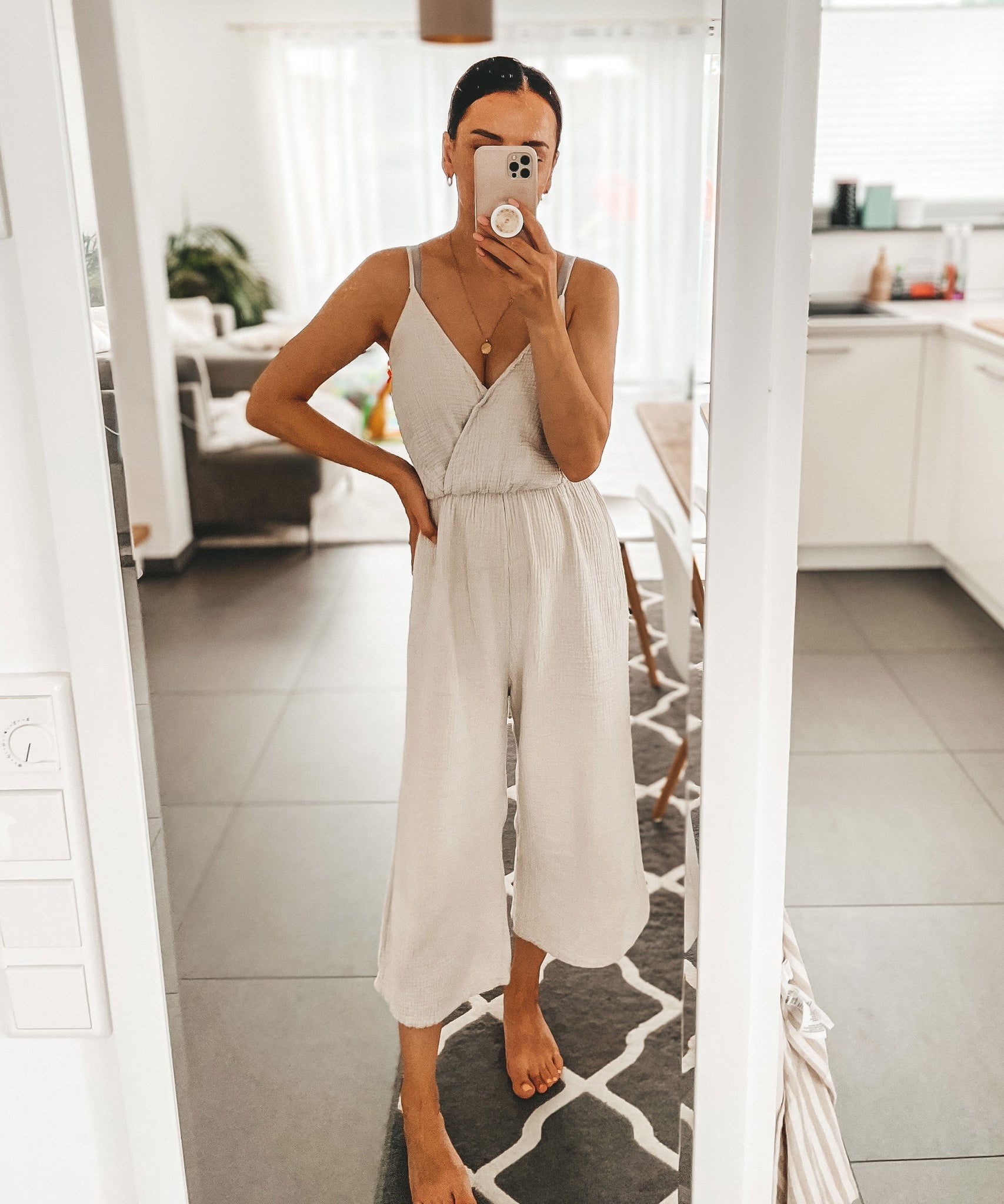 Musselin Jumpsuit Valeria Beige