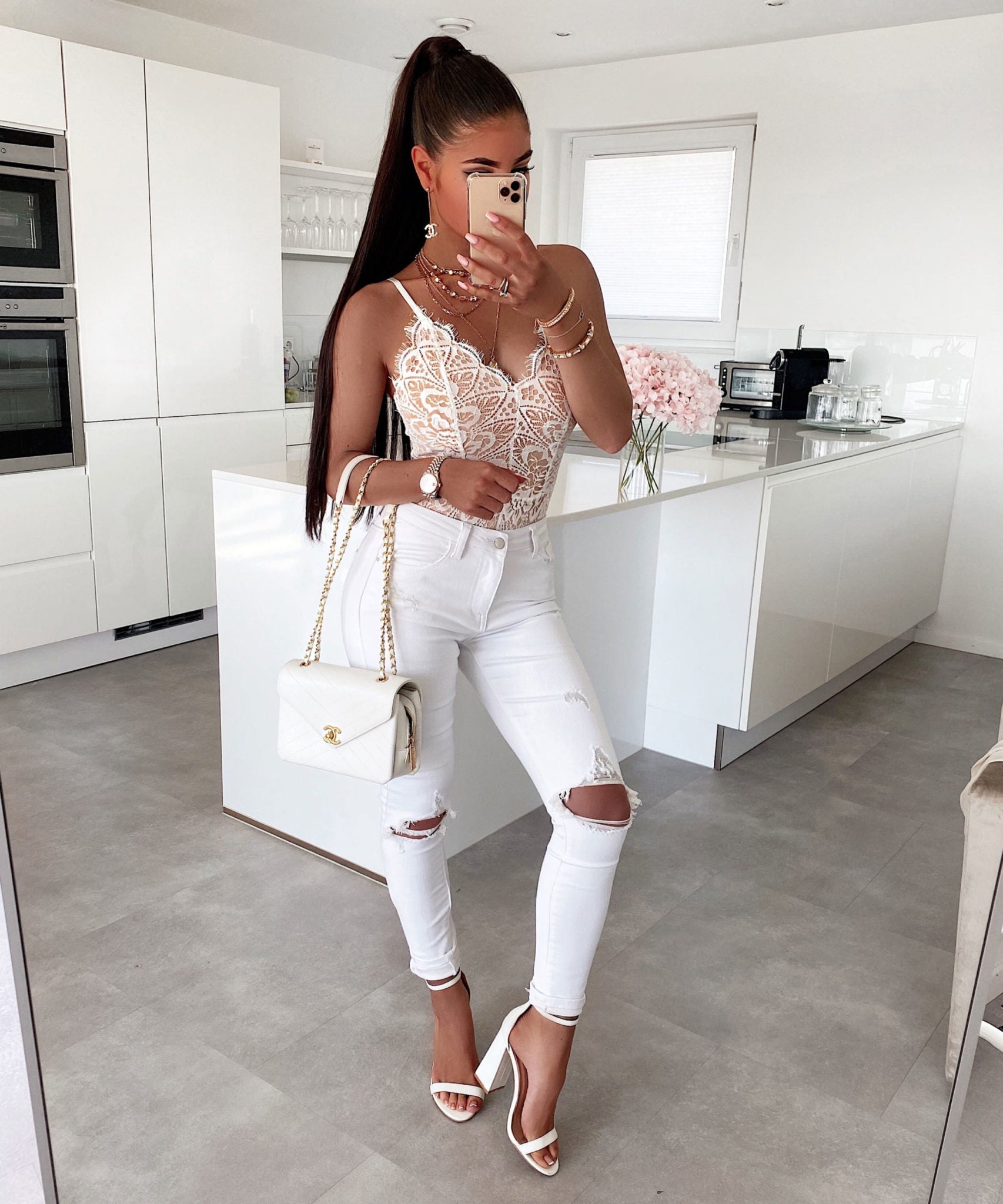 Jeanshose Scarlet Weiß