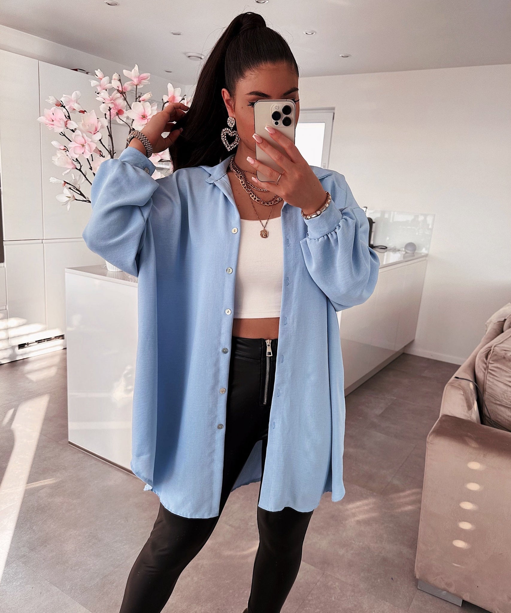 Bluse Luciana Hellblau