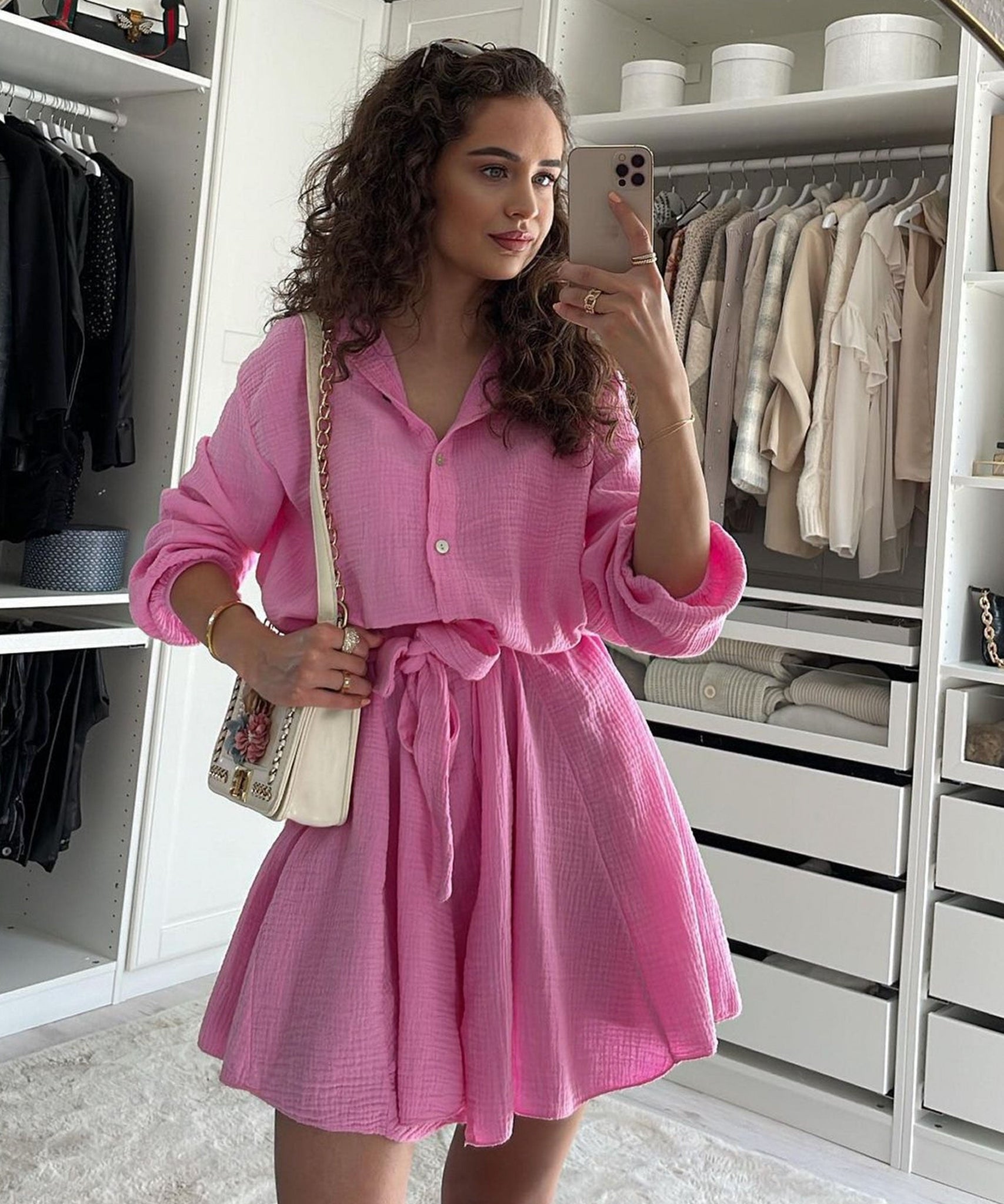 Musselin Kleid Daisy Hellpink