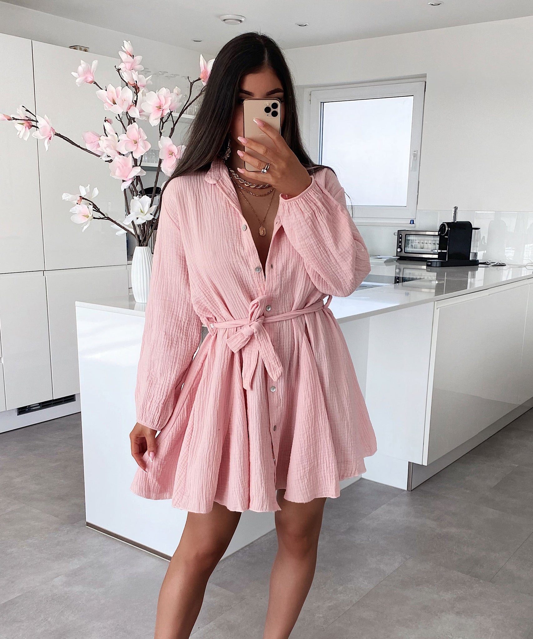 Musselin Kleid Daisy Rosa