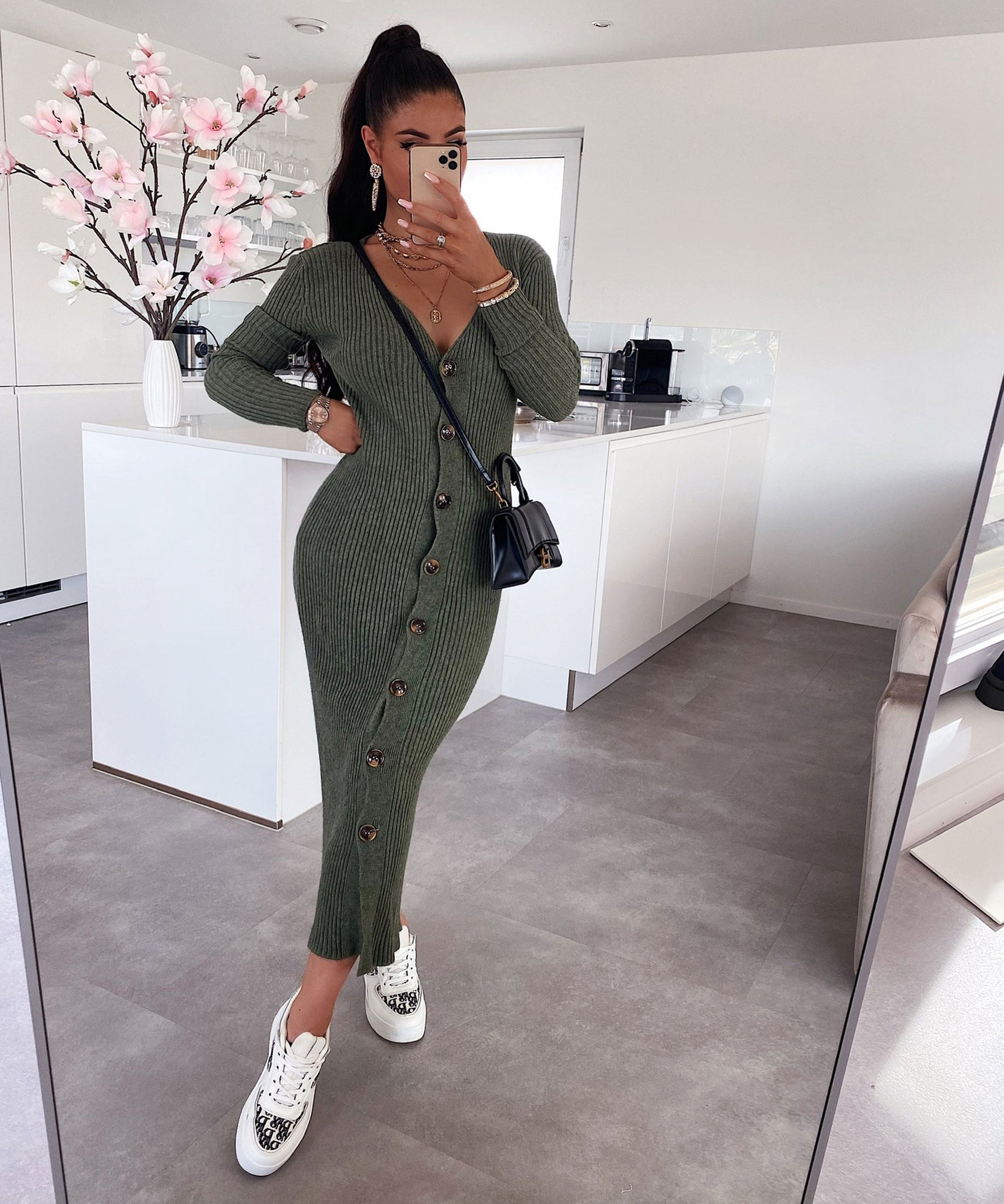 Strickkleid Lina Khaki