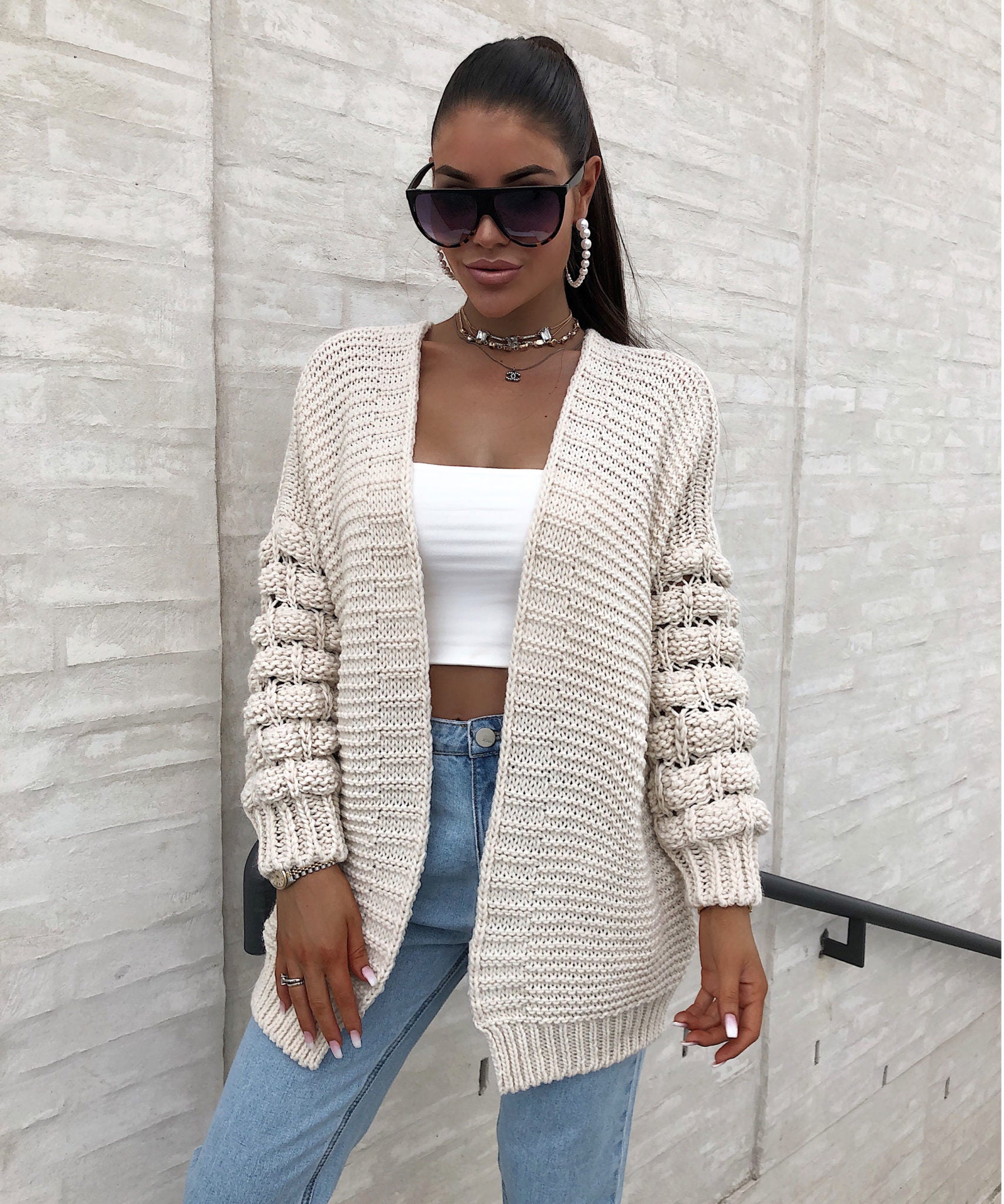 Strickjacke Cloudy beige