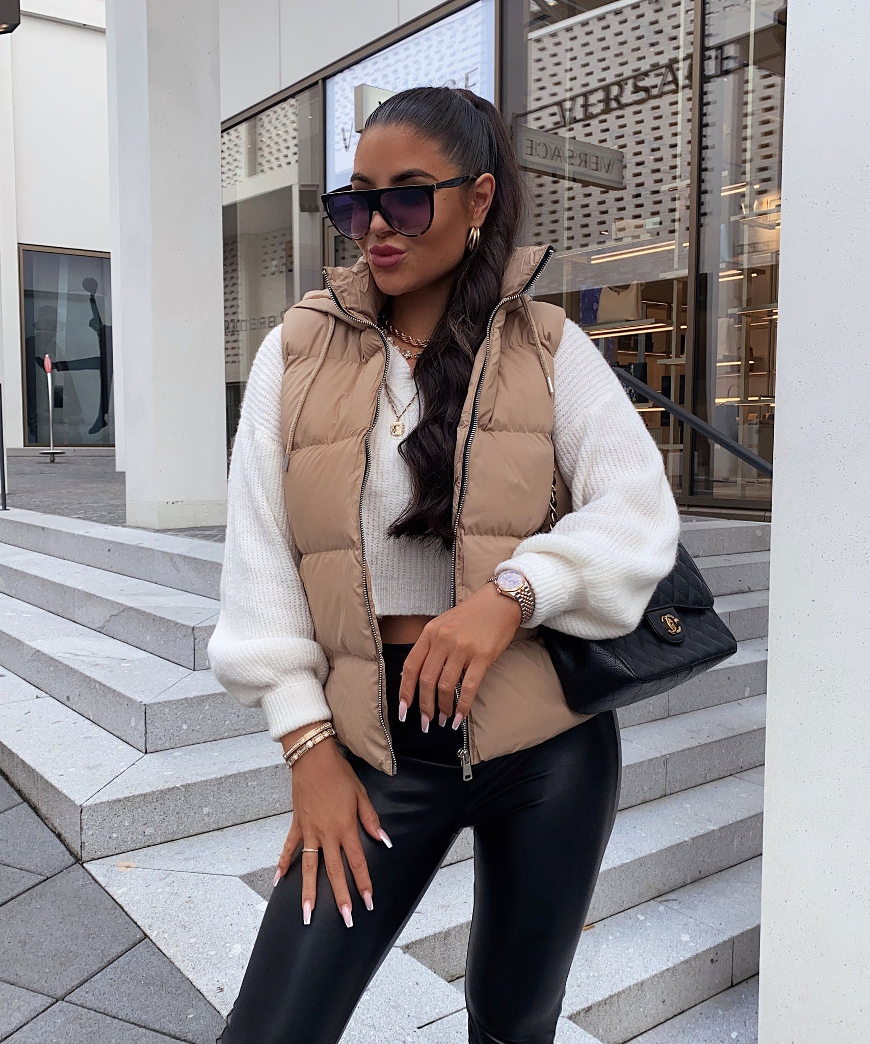 Weste Megan Kurz Beige