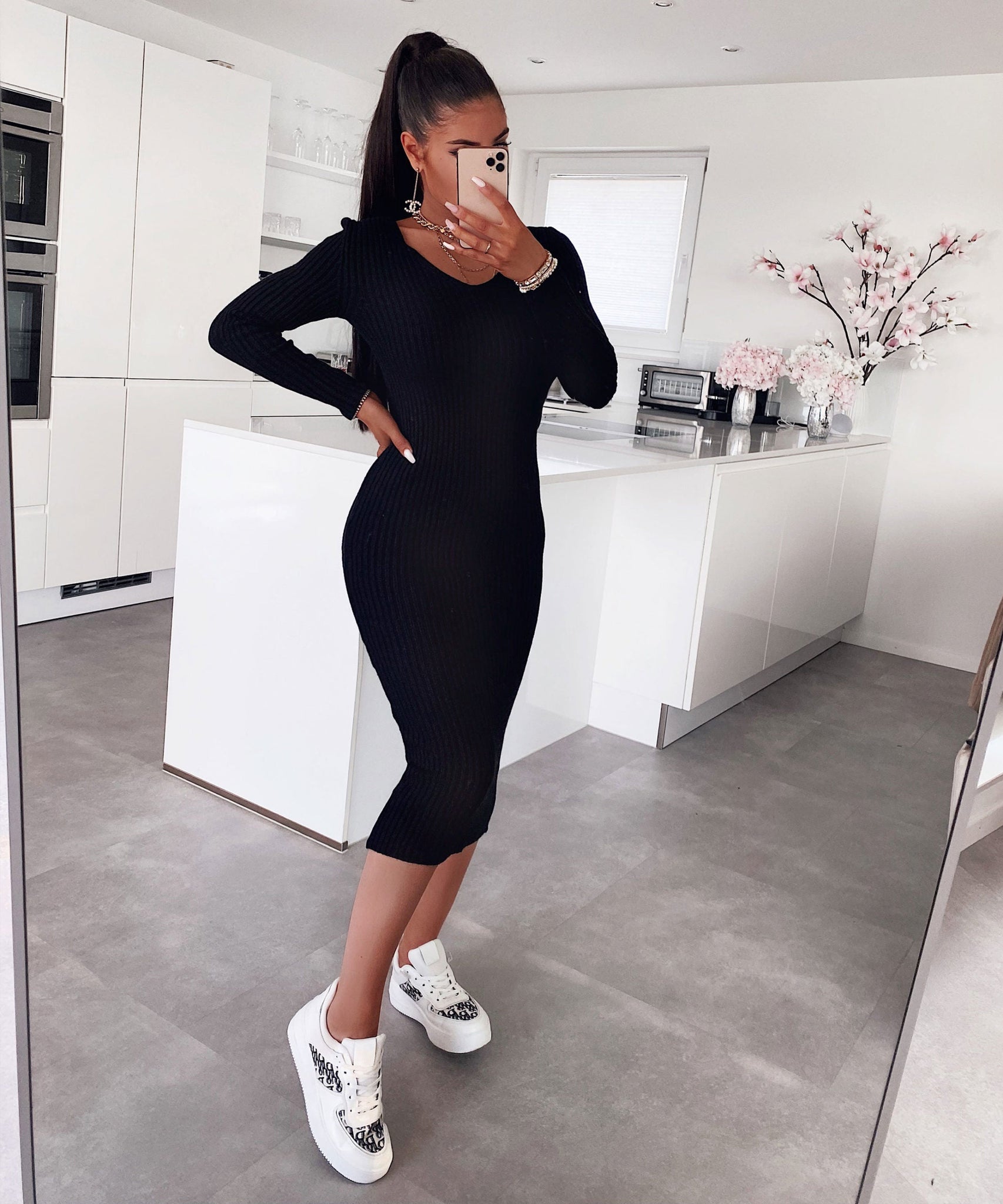 Strickkleid April Schwarz