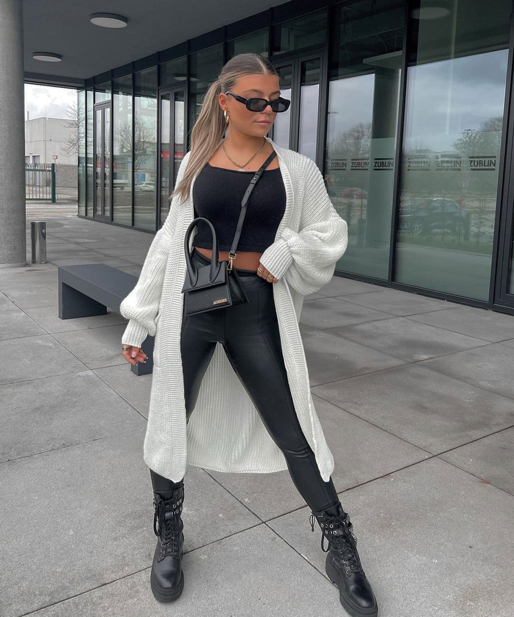 Cardigan Leilani lang Cremeweiß